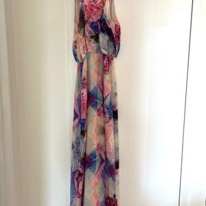 Charlie Jade Floral Dress with Pink and Purple Tones